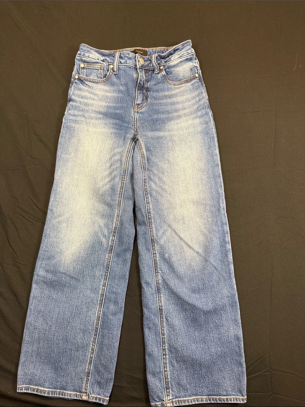 Quince Light Blue Wide Leg Jeans Organic Cotton Size 25 Preppy Casual Office